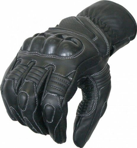Motorradhandschuhe Motorrad Biker Lederhandschuhe Schwarz