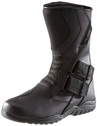Protectwear TB-ALH-47 Motorradstiefel, Tourenstiefel, Allroundstiefel aus schwarzem Leder mit Klettverschlus